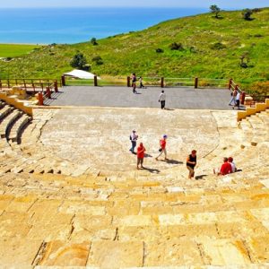 The ancient Greco-Roman amphitheater at Kourion, Cyprus
